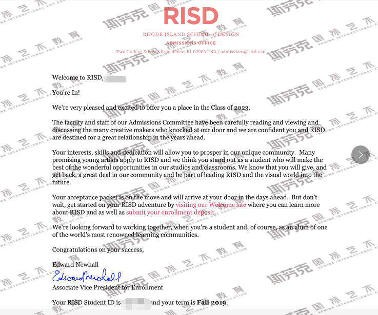 艺术留学,RISD offer,罗德岛设计学院留学,offer播报