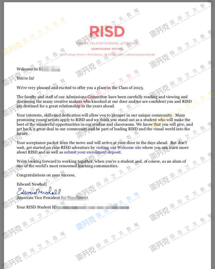 艺术留学,RISD offer,罗德岛设计学院留学,offer播报