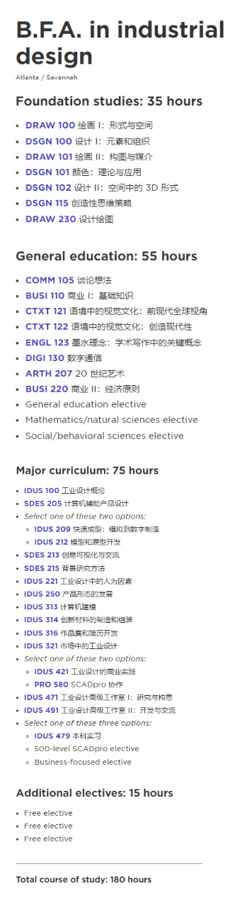 薩凡納藝術與設計學院工業設計