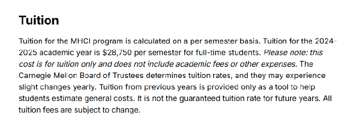 卡内基梅隆大学留学费用